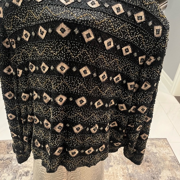 Vintage Pappel boutique evening beaded evening jacket black/silver 3X or 10-12 - Picture 9 of 16